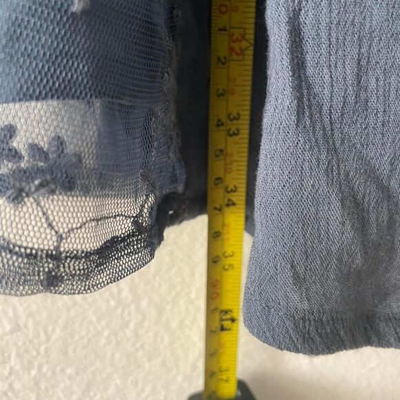 Abercrombie & Fitch Floral Mini Dress Women's S Embroidered Blue Short Vintage - Picture 5 of 6